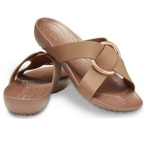 Crocs Serena Cross Band Slide Sandals Size 11W NWT